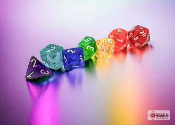 Prism Translucent 7 Die Set - Chessex - DiceEmporium.com