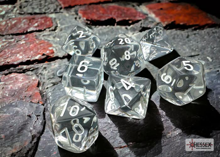 Translucent Clear/white 7 Die Set - CHX23071