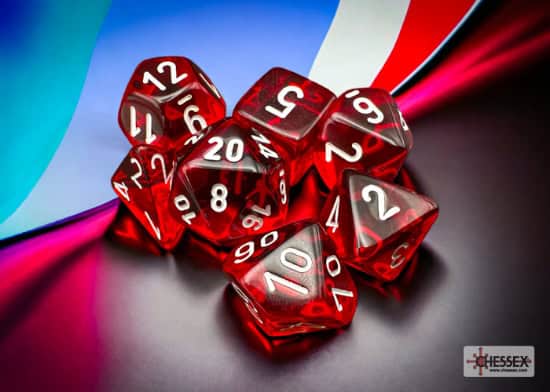 Translucent Red/white -DiceEmporium.com