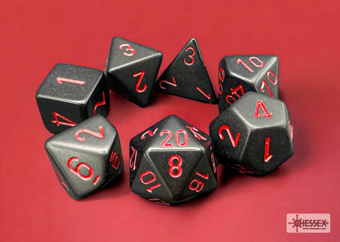 Set Di 7 Dadi Poliedrici Wiz Dice – Fumo Perla Nera Con Sacchetto Di Velluto – Per Giochi Di Ruolo E Matematici
