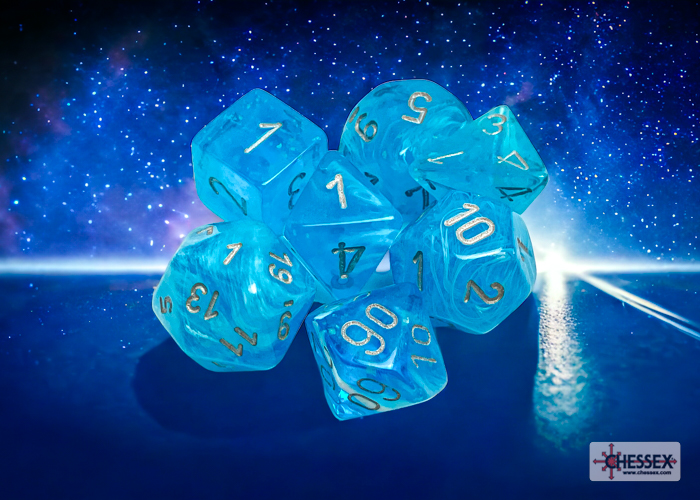 Chessex Luminary Sky Silver 7 Dice Set