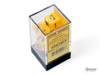 Opaque Yellow/black Polyhedral 7-Dice Set 25402 - dice emporium