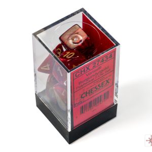 Chessex Vortex Burgundy Gold 7 Dice Set In Packaging.
