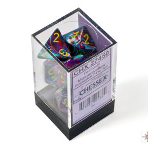 Chessex Festive Mosaic Yellow 7 Dice Set In Packaging