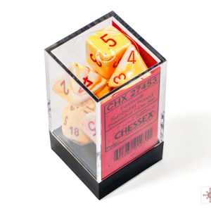 Chessex Festive Sunburst Red 7 Dice Set In Packaging