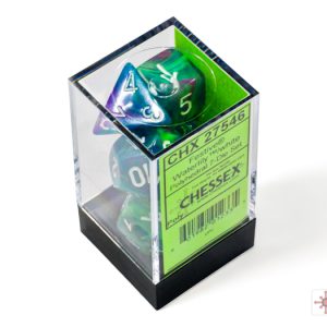 Chessex Festive Waterlily White 7 Dice Set In Packaging