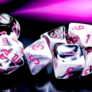 Gemini Black-white/pink Polyhedral 7-Dice Set 26436 - dice emporium