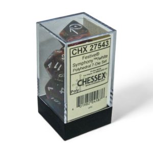 Chessex Festive Symphony White 7 Dice Set In Packaging