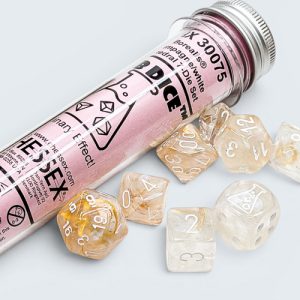 Chessex Lab Borealis Champagne/white 7-die set