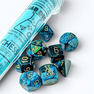 Chessex Lab Gemini Green-Teal/gold 7-die set