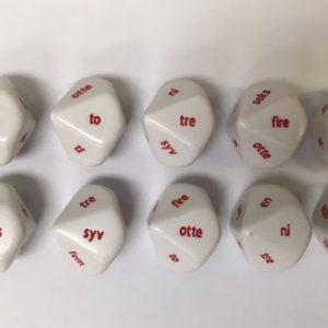 10 Sided Danish Word Numbers Die 1-10 - DiceEmporium.com