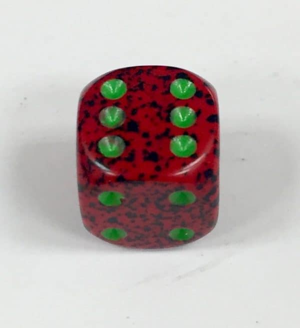 12mm 6 Sided Strawberry Speckled Dice
