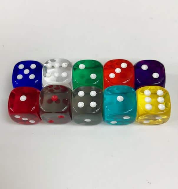 12mm Transparent Set Dice - DiceEmporium.com