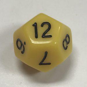 12 Sided Yellow Black d12 HD Dice - DiceEmporium.com