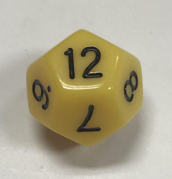 12 Sided Yellow Black d12 HD Dice - DiceEmporium.com