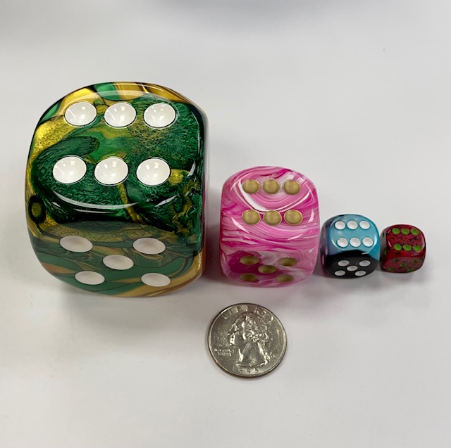 Chessex Size Comparison - DiceEmporium.com