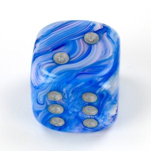 20mm Mother of Pearl Blue Silver Silver - DiceEmporium.com