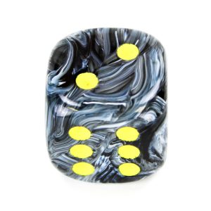 20mm Vortex Black Yellow - DiceEmporium.com