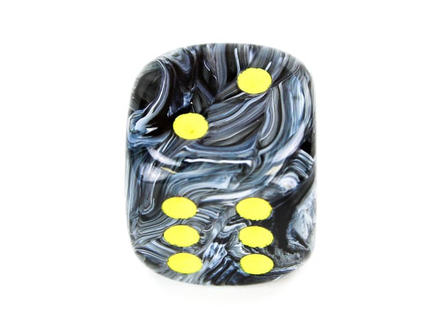 20mm Vortex Black Yellow - DiceEmporium.com