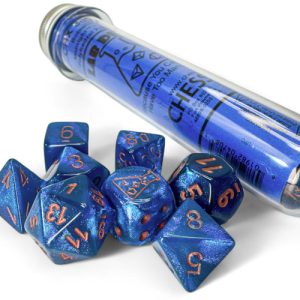 Borealis Midnight/copper 7-die set - Dice Emporium
