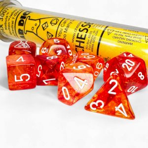 Nebula Molten/white 7-die set - Dice Emporium