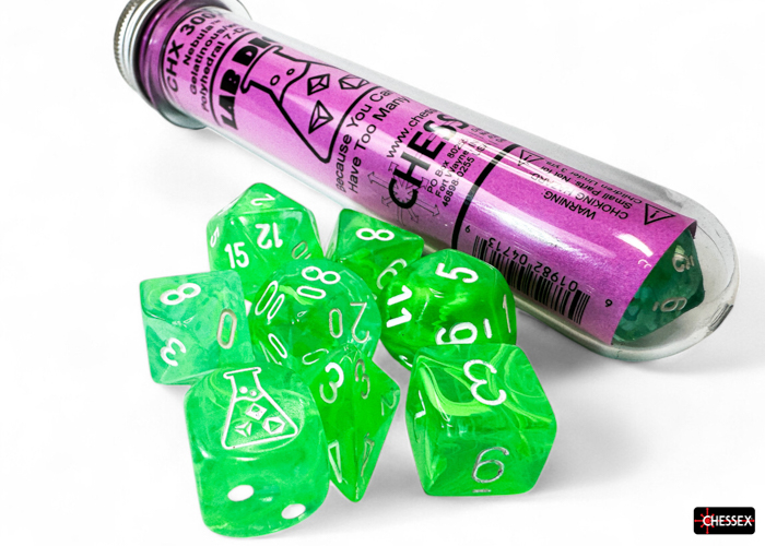 Nebula Gelatinous/white 7-die set - Dice Emporium
