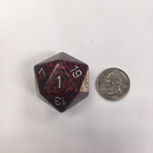 34mm 20 Sided Silver Volcano Speckled Dice