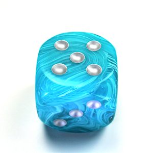 50mm Cirrus Aqua/silver - DiceEmporium.com