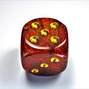 50mm Glitter Ruby Gold - DiceEmporium.com