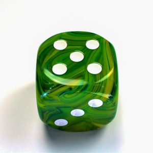 50mm Phantom Green White - DiceEmporium.com