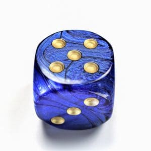 50mm Scarab Royal Blue Gold - DiceEmporium.com