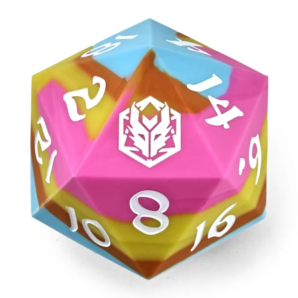 d20 55mm Silicon Radiant Whispers - Dice Emporium