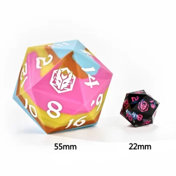 d20 55mm Silicon Size Comparison - Dice Emporium