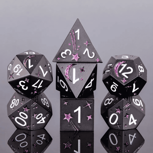Shiny Purple Planet 7-die set - dice emporium