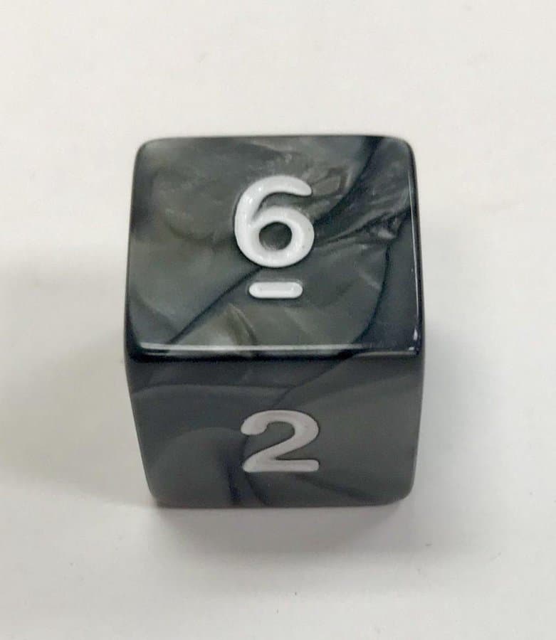 Charcoal D6 Pearl Dice Koplow - DiceEmporium.com