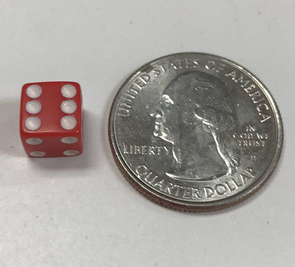 8mm Opaque Red White d6 Dice - DiceEmporium.com