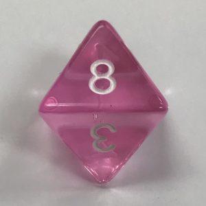 d8 8 Sided Clear Pink HD Dice - DiceEmporium.com