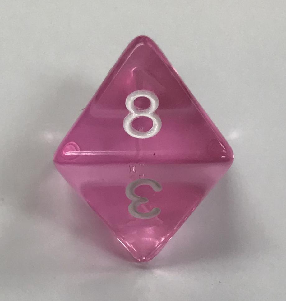 d8 8 Sided Clear Pink HD Dice - DiceEmporium.com