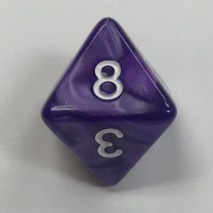 d8 8 Sided Pearl Purple White HD Dice - DiceEmporium.com