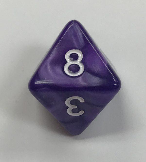 d8 8 Sided Pearl Purple White HD Dice - DiceEmporium.com