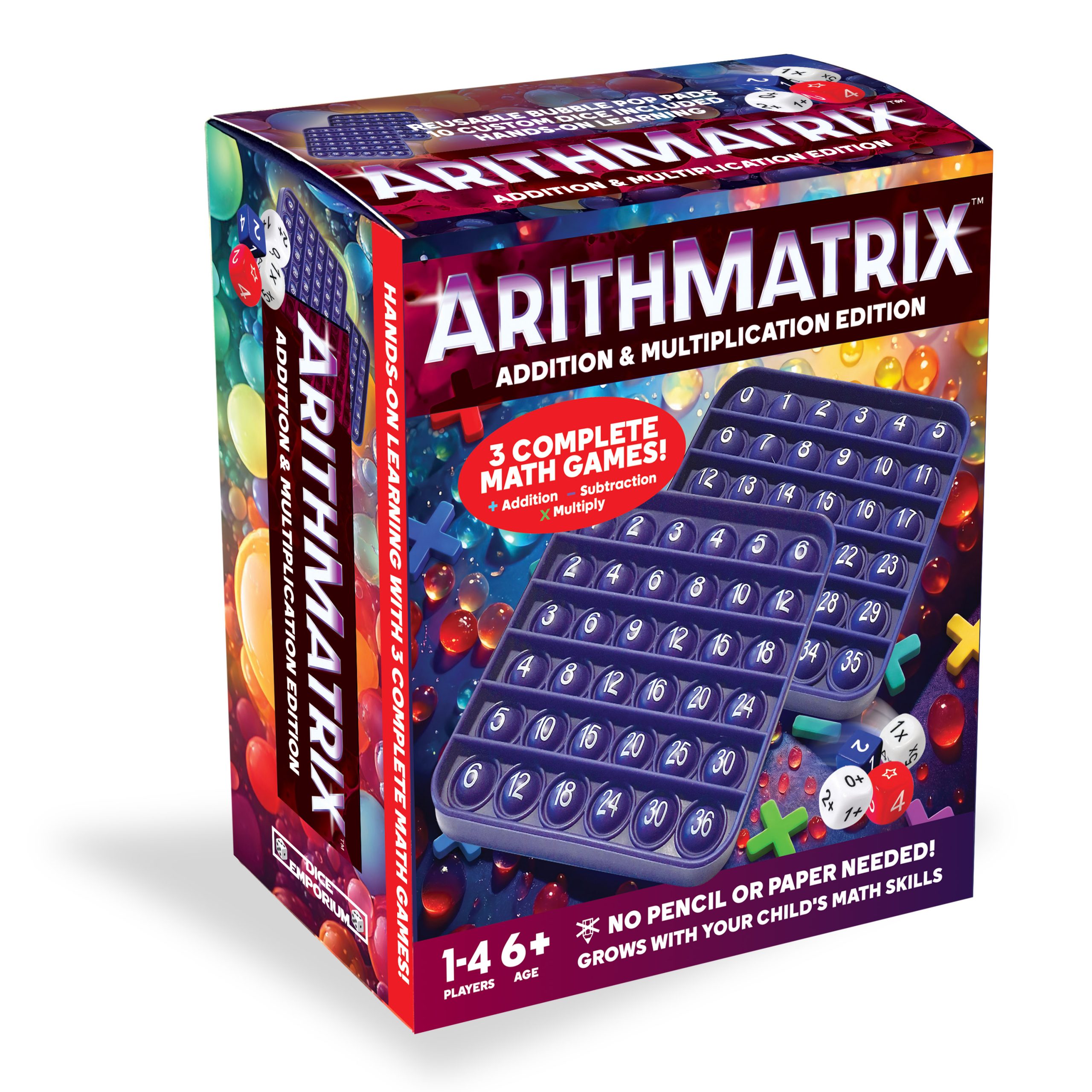 ArithMatrix educational math dice game retail box