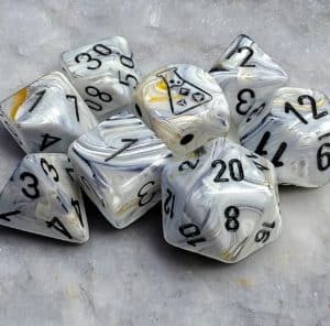 Marble Calcite/black -DiceEmporium.com