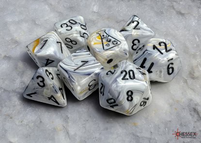 Marble Calcite/black -DiceEmporium.com