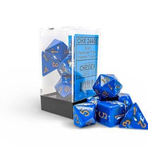 Brush Wavebreak/gold 7 die set - dice emporium