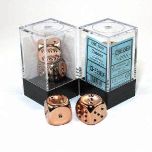 2 Copper Plated 16mm d6 - dice emporium