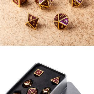 Metal & Enamel 7 Piece Set -Purple & Gold - DiceEmporium.com