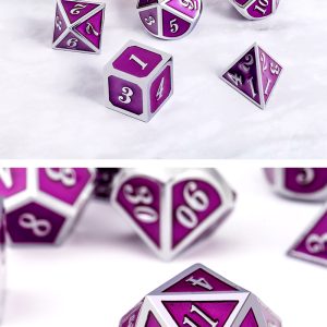 Metal & Enamel 7 Piece Set -Ultraviolet & Silver - DiceEmporium.com