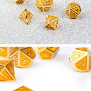 Metal & Enamel 7 Piece Set -Yellow & Gold - DiceEmporium.com