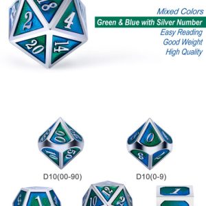 Earth 7 Piece Metal & Enamel Dice Set - DiceEmporium.com