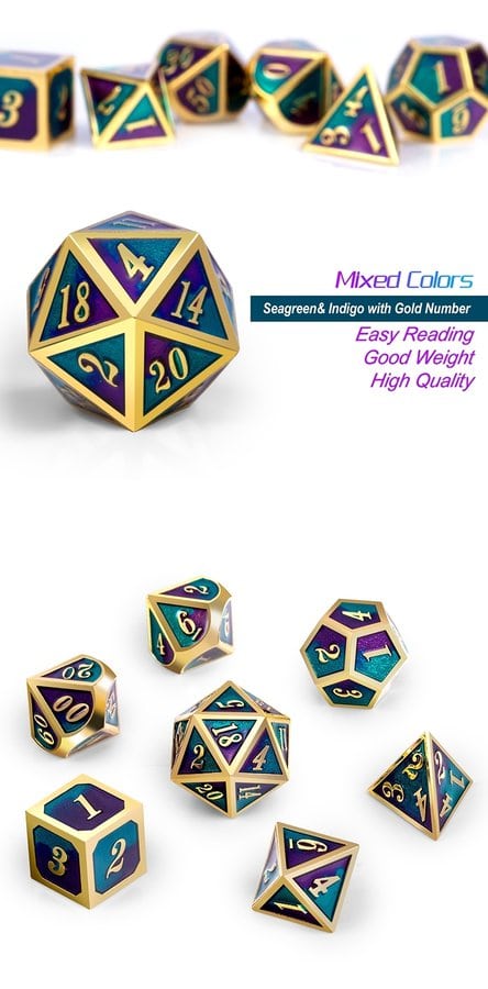 Metal & Enamel 7 Piece Set -Jester - DiceEmporium.com